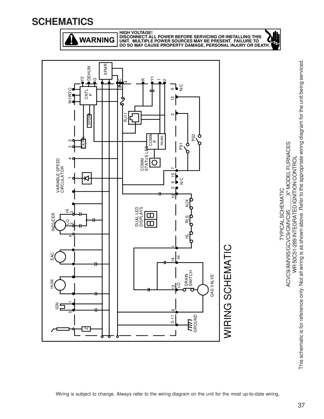 Goodman Mfg ACVC9/AMVC95, GCVC9/GMVC95, Goodman 90%-95% Gas Furnace Units service manual Schematicwiring 