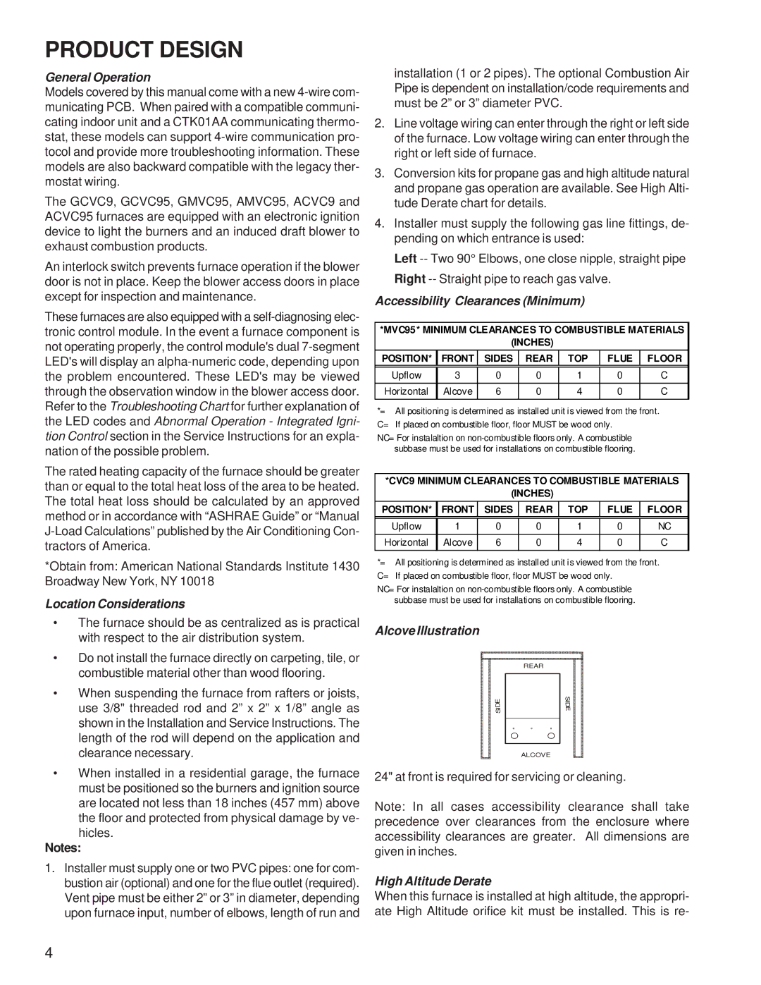 Goodman Mfg ACVC9/AMVC95, GCVC9/GMVC95, Goodman 90%-95% Gas Furnace Units service manual Product Design, General Operation 