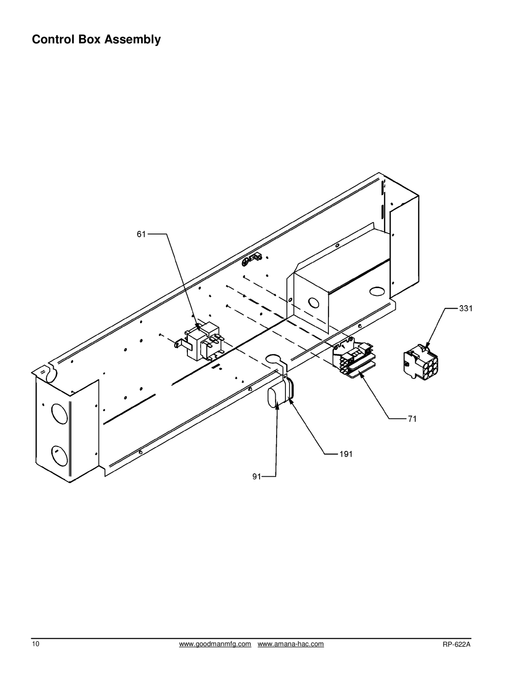 Goodman Mfg GPC1424H41AB manual Control Box Assembly 