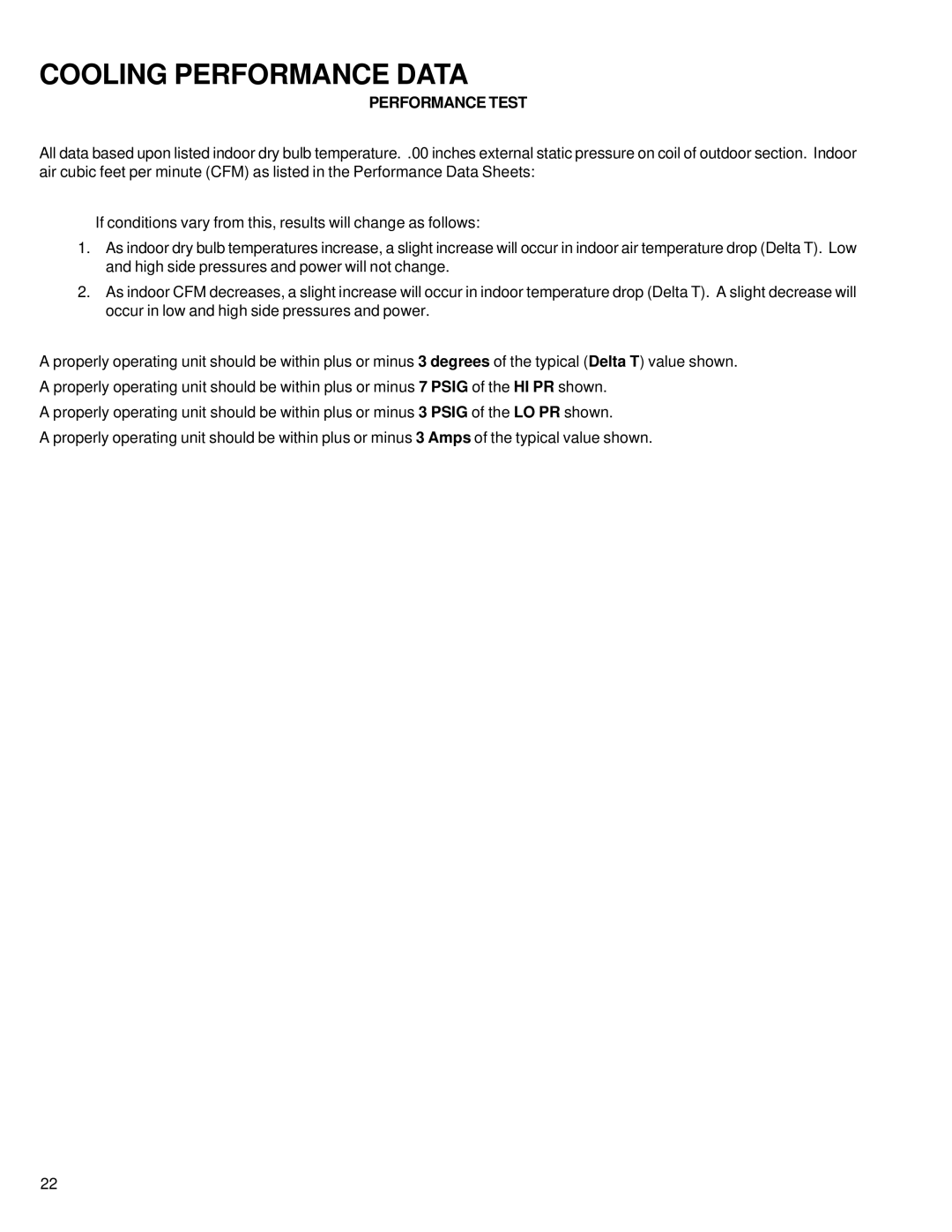 Goodman Mfg GPC15 SEER service manual Performance Test 