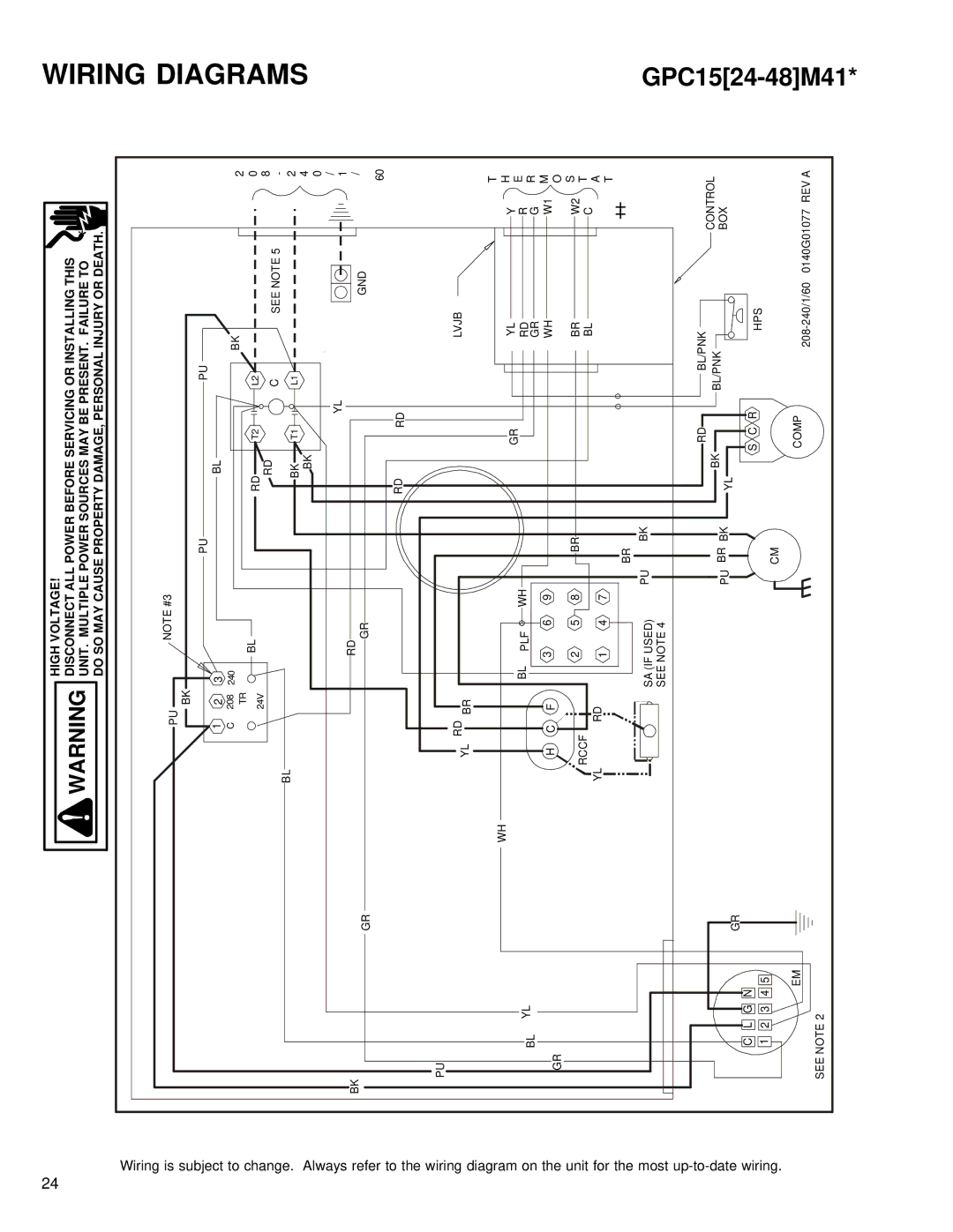 Goodman Mfg GPC15 SEER service manual GPC1524-48M41 