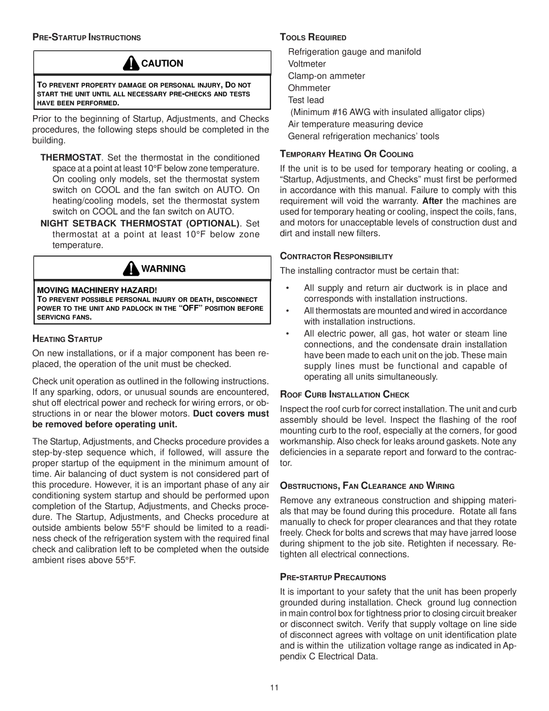 Goodman Mfg IO-367B installation instructions Moving Machinery Hazard 