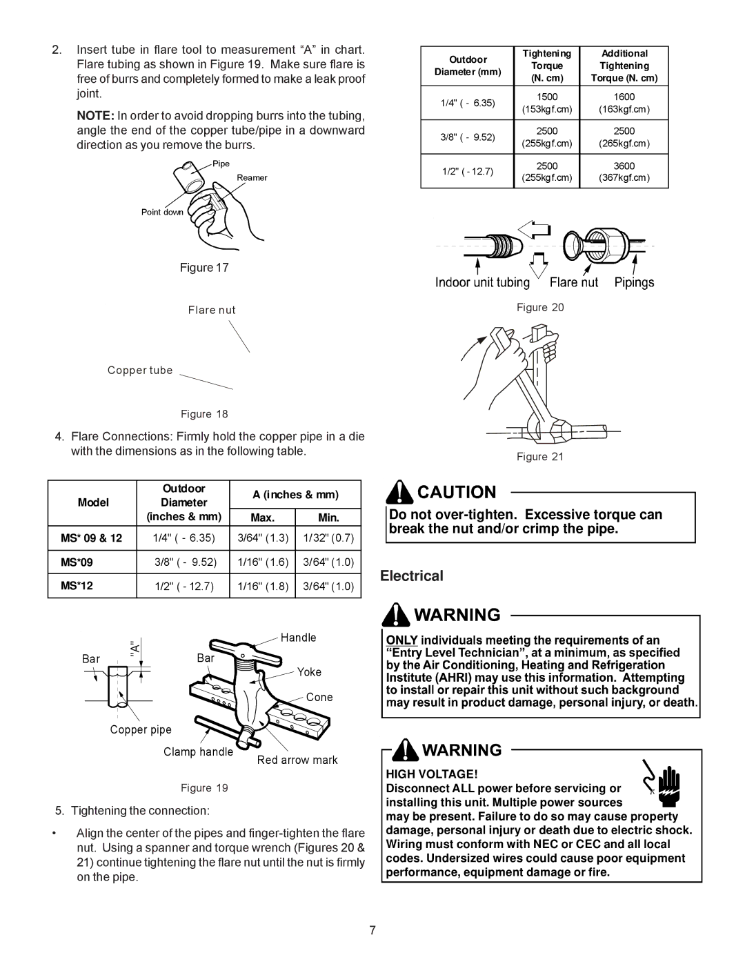 Goodman Mfg 000 &12, MSC/MSH 9, 000 BTUH + 115 Volt important safety instructions Electrical 