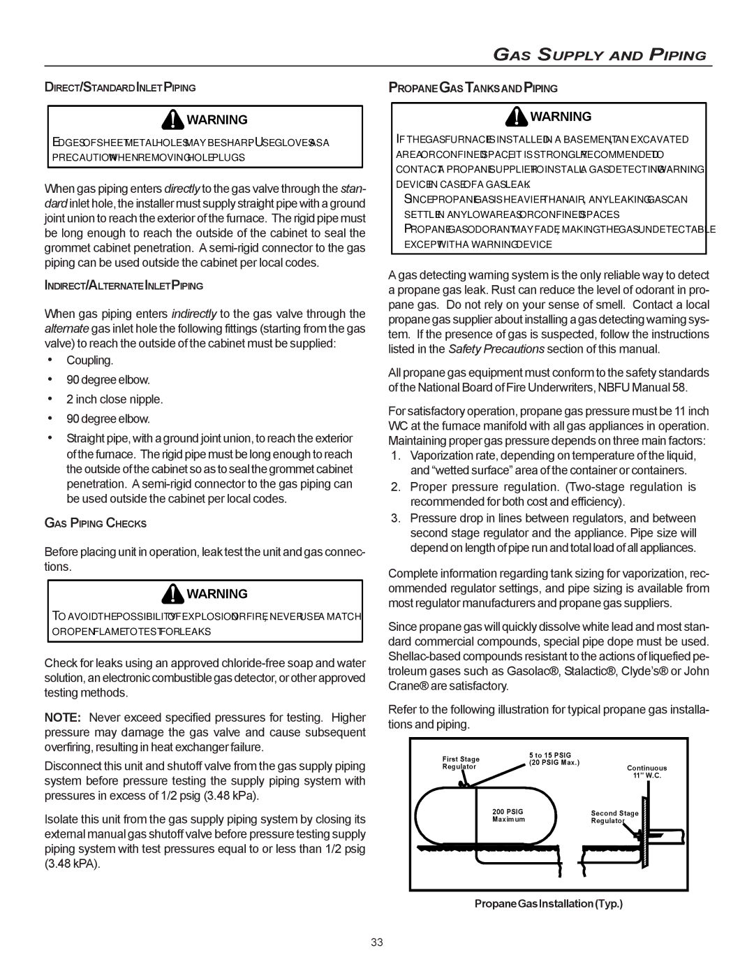 Goodman Mfg CVC9/95, MVC95 Coupling Degree elbow Inch close nipple, PropaneGasInstallationTyp, Propanegastanksandpiping 