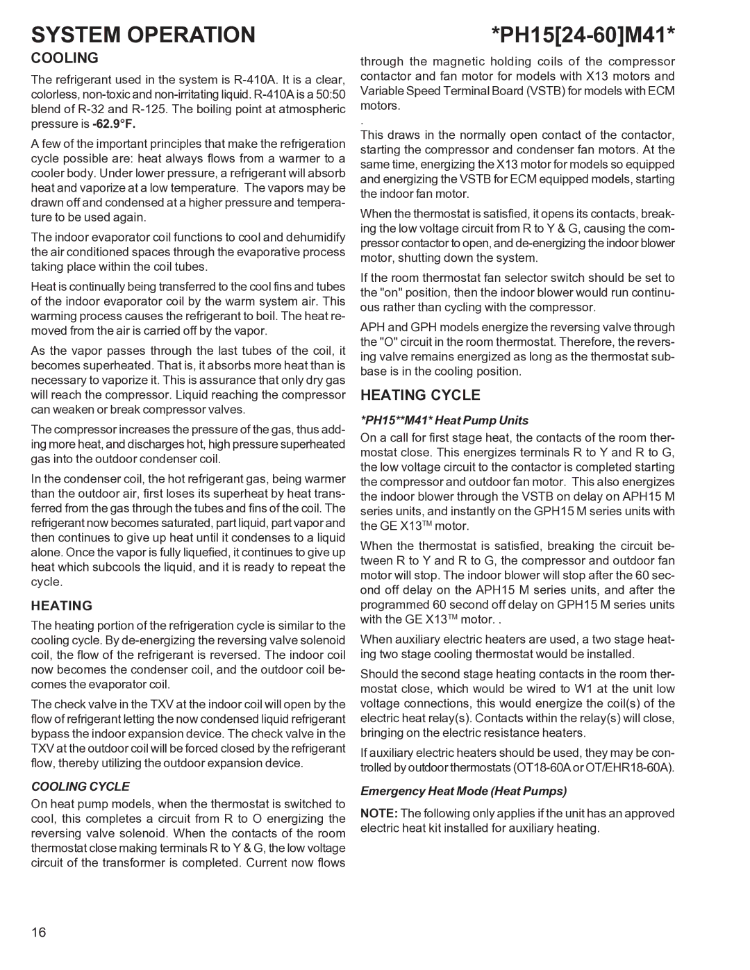 Goodman Mfg R-410A manual System Operation, Heating Cycle, Cooling Cycle 