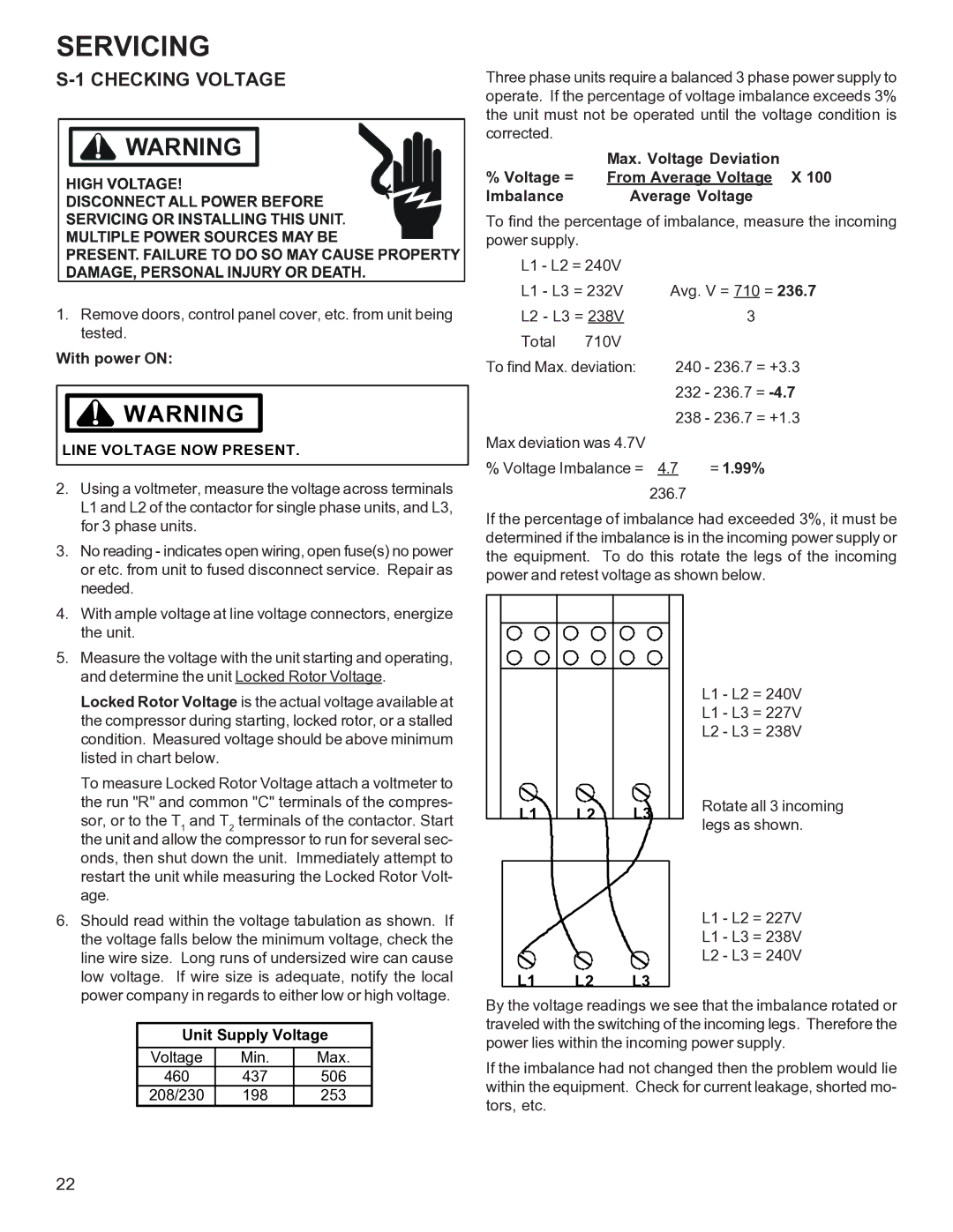 Goodman Mfg R-410A manual Checking Voltage, Line Voltage NOW Present 