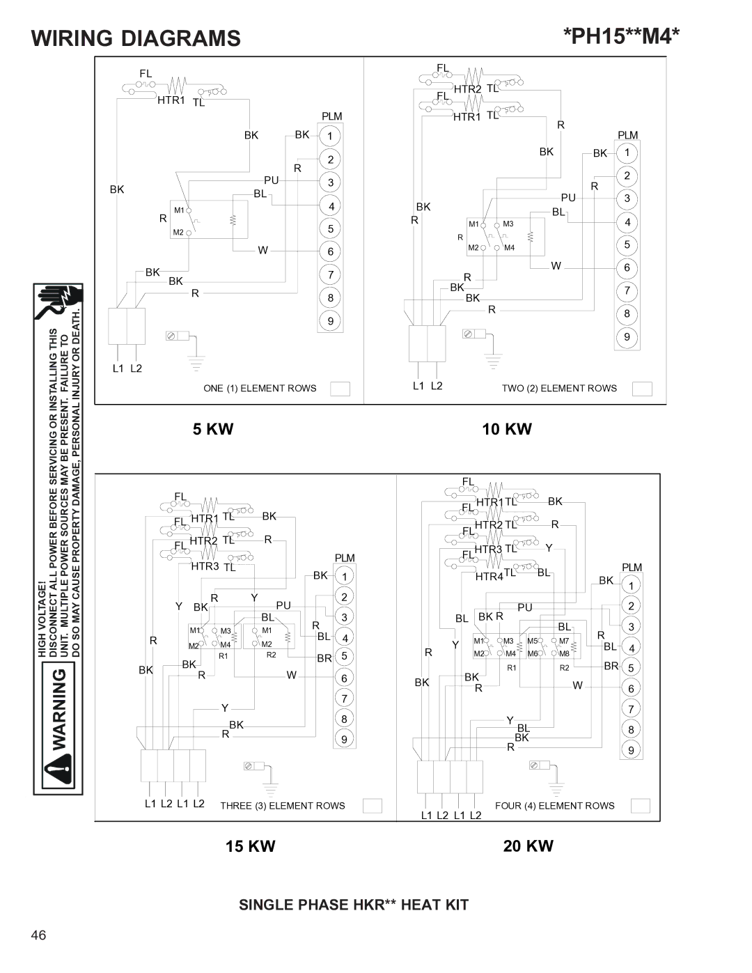 Goodman Mfg R-410A manual PH15**M4, Single Phase HKR** Heat KIT 