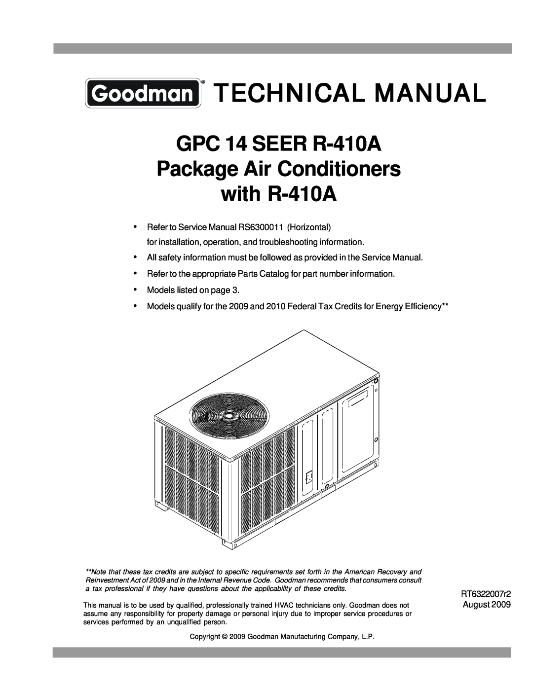 Goodman Mfg R-410A manual PH 15 SEER, Service Instructions 