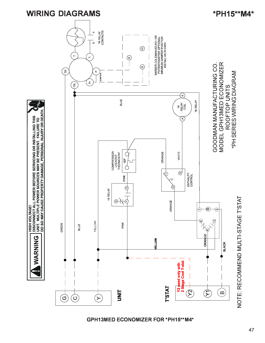 Goodman Mfg R-410A manual GPH13MED ECONOMIZER FOR *PH15**M4, Diagrams, Goodman Manufacturing Co, MODEL GPH13MED ECONOMIZER 