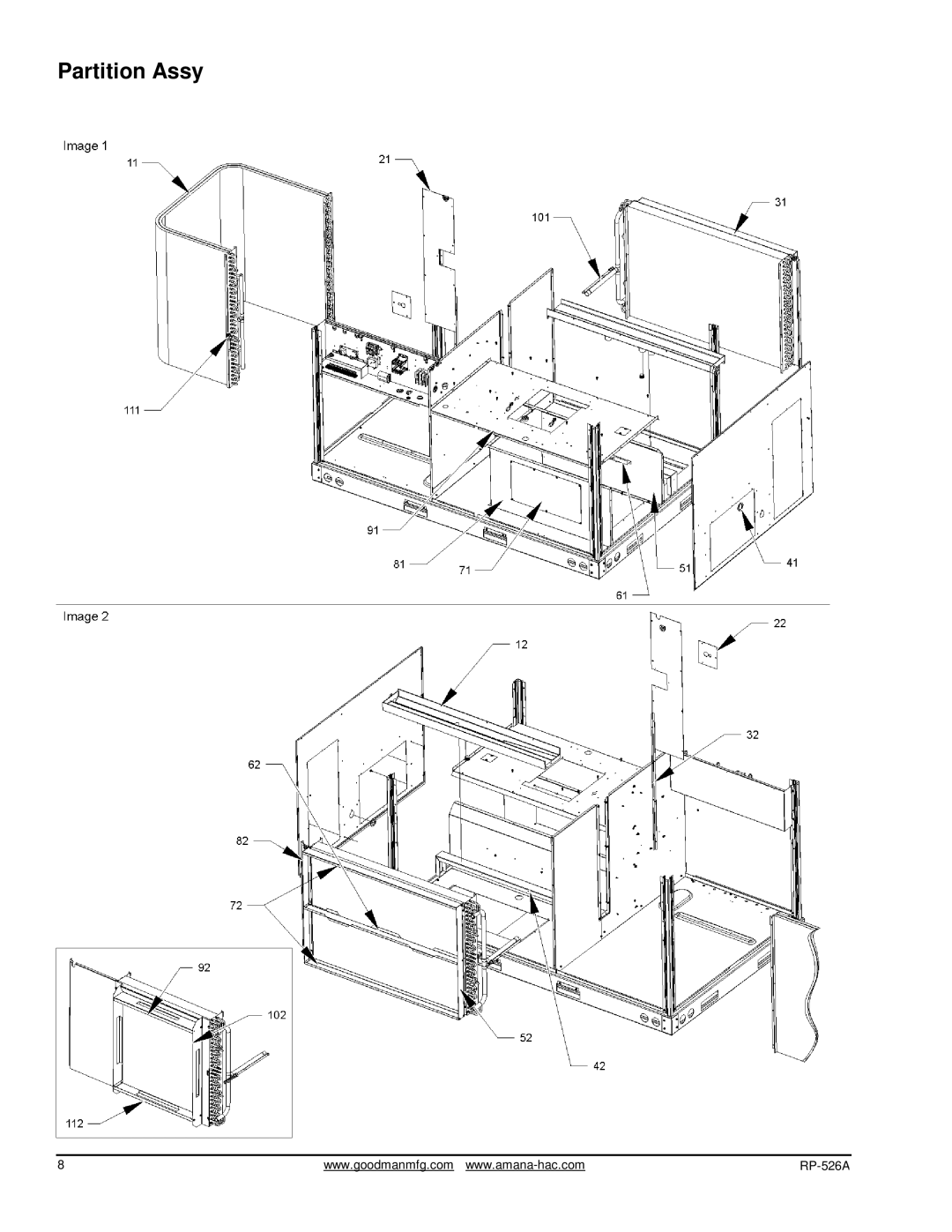 Goodman Mfg RP-526A manual Partition Assy 