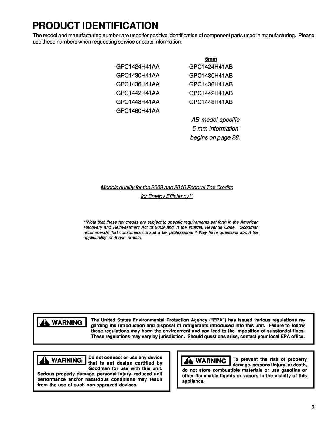 Goodman Mfg GPC 14 SEER R-410 Package Air Conditioners with R-410A GPC1424H41AA GPC1424H41AB GPC1430H41AA GPC1430H41AB 