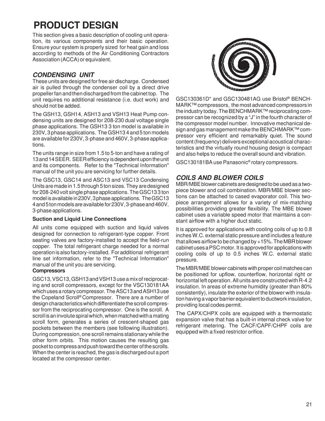 Goodman Mfg RT6100004R13 manual Product Design, Condensing Unit 