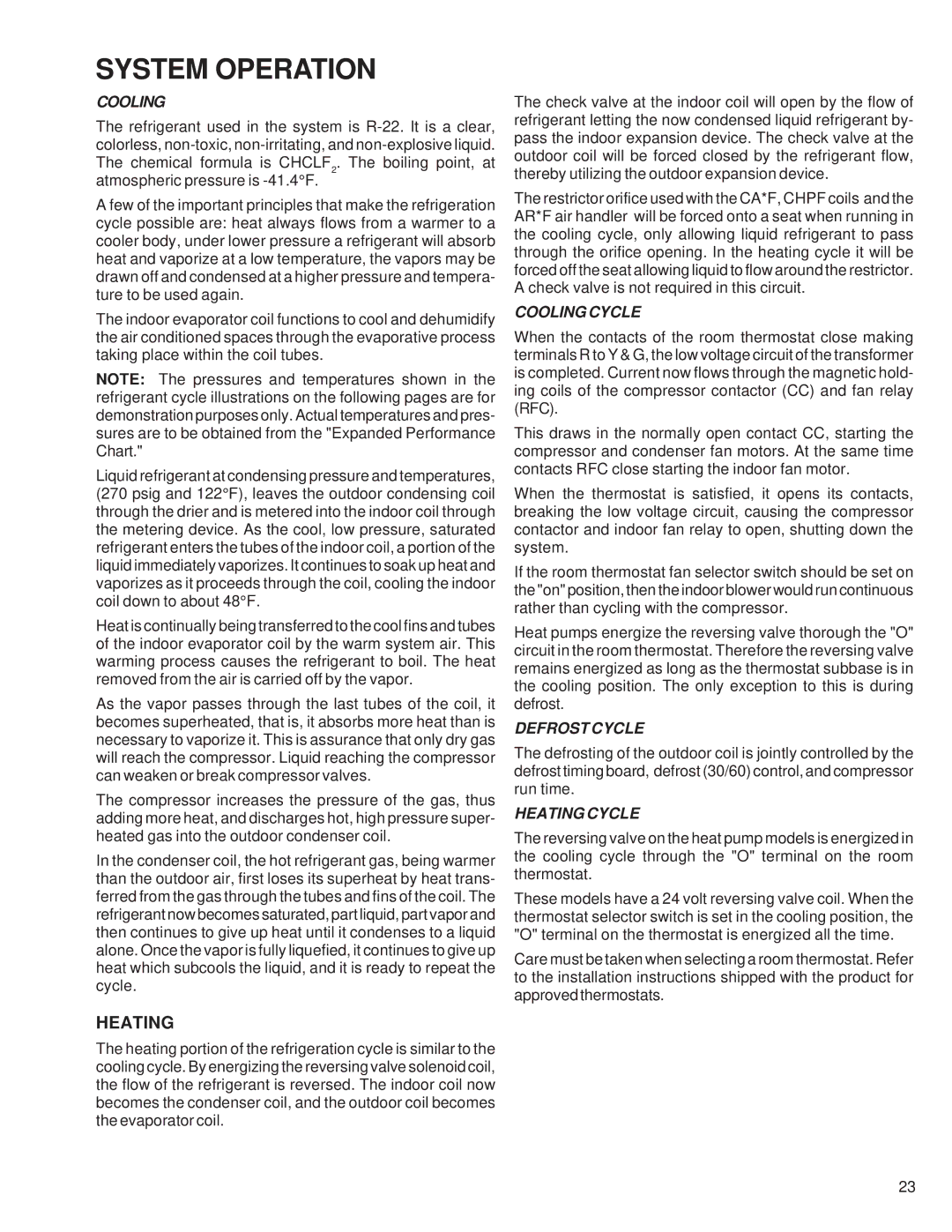 Goodman Mfg RT6100004R13 manual System Operation, Heating 