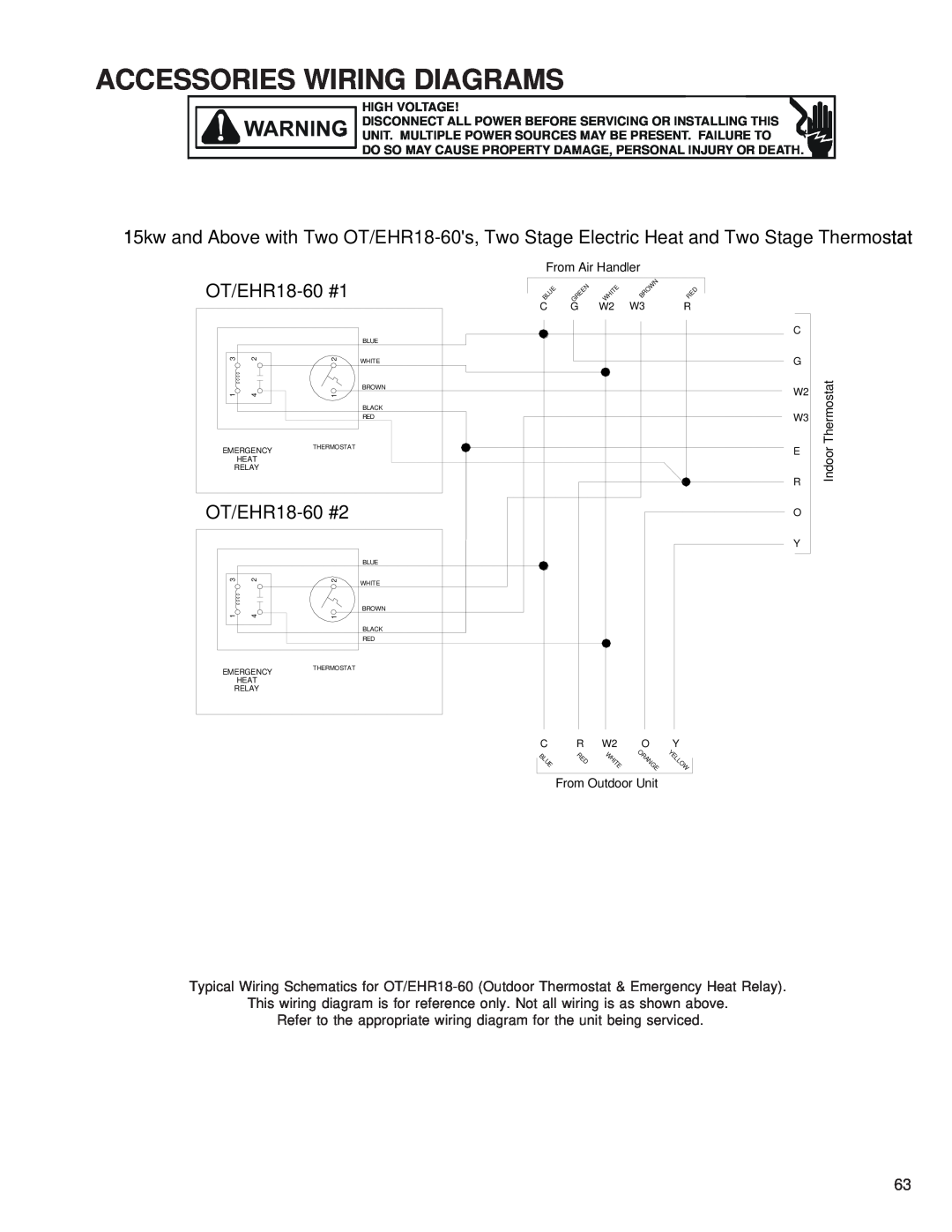 Goodman Mfg RT6100004R13 manual OT/EHR18-60#1, OT/EHR18-60#2, Accessories Wiring Diagrams 