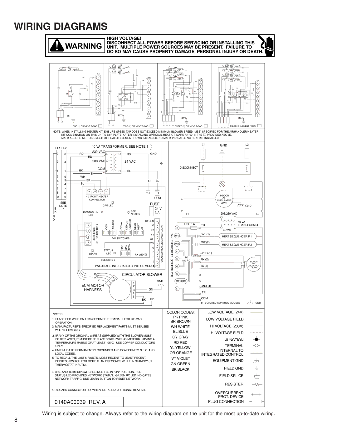 Goodman Mfg RT6223003 service manual 0140A00039 REV. a 