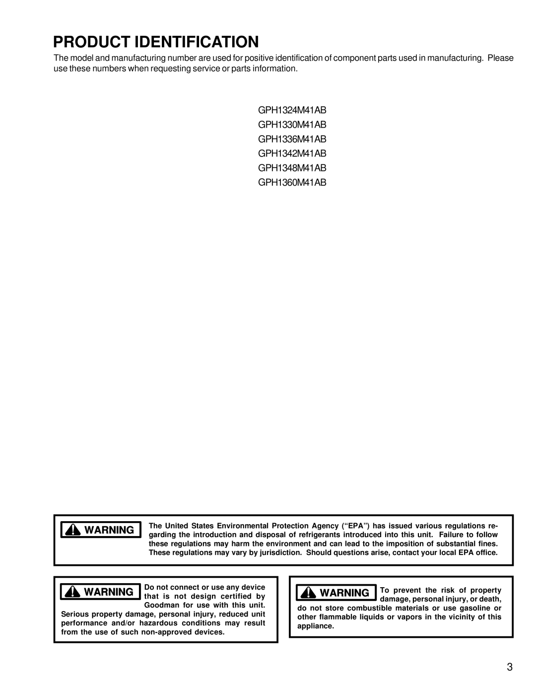 Goodman Mfg RT6332013r1 service manual Do not connect or use any device 