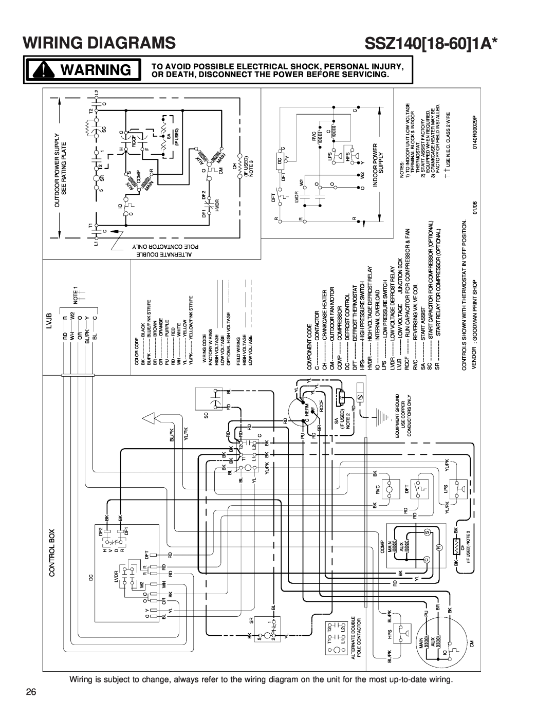 Goodman Mfg SSZ140181A service manual Wiring, Diagrams, To Or 
