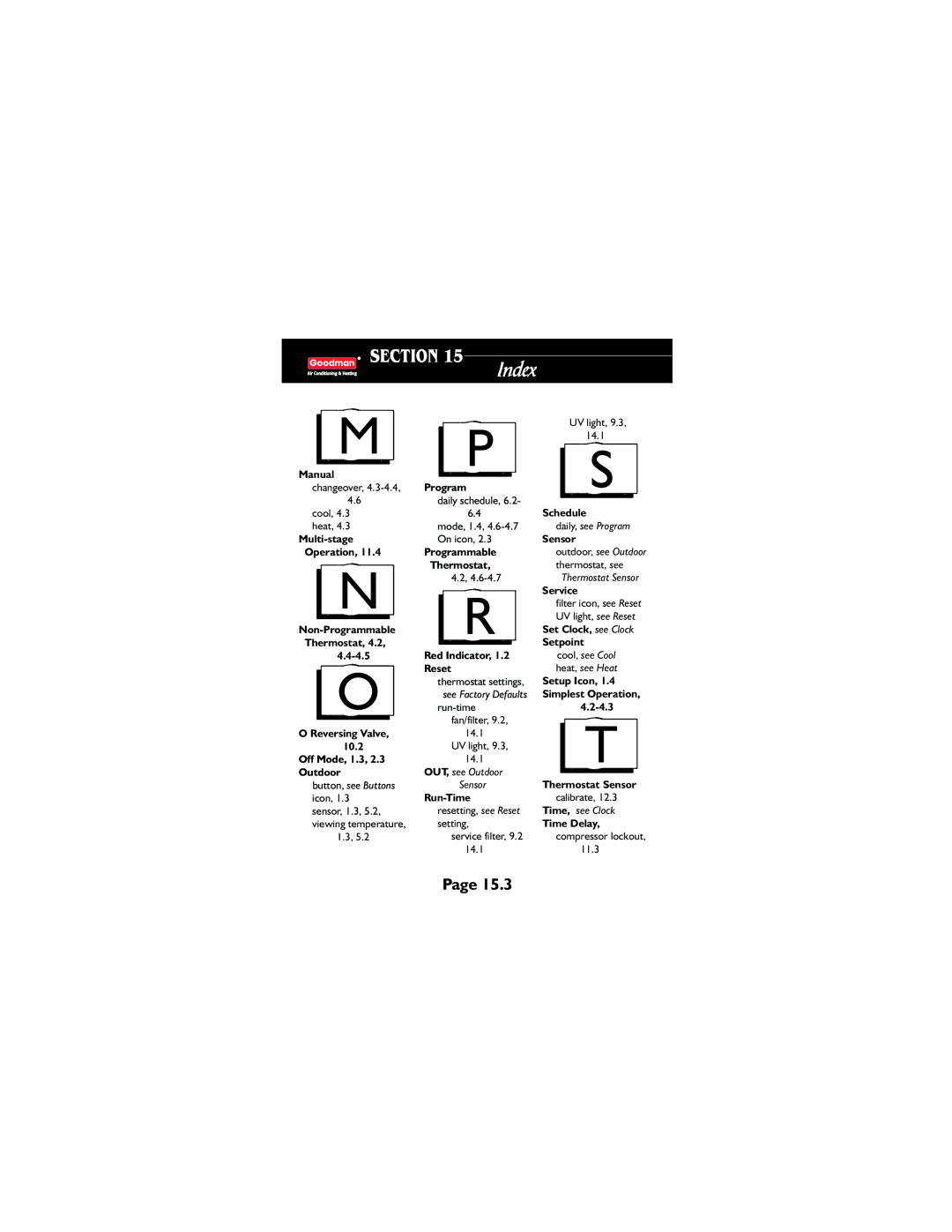 Goodman Mfg TSTATG2111 owner manual Manual 