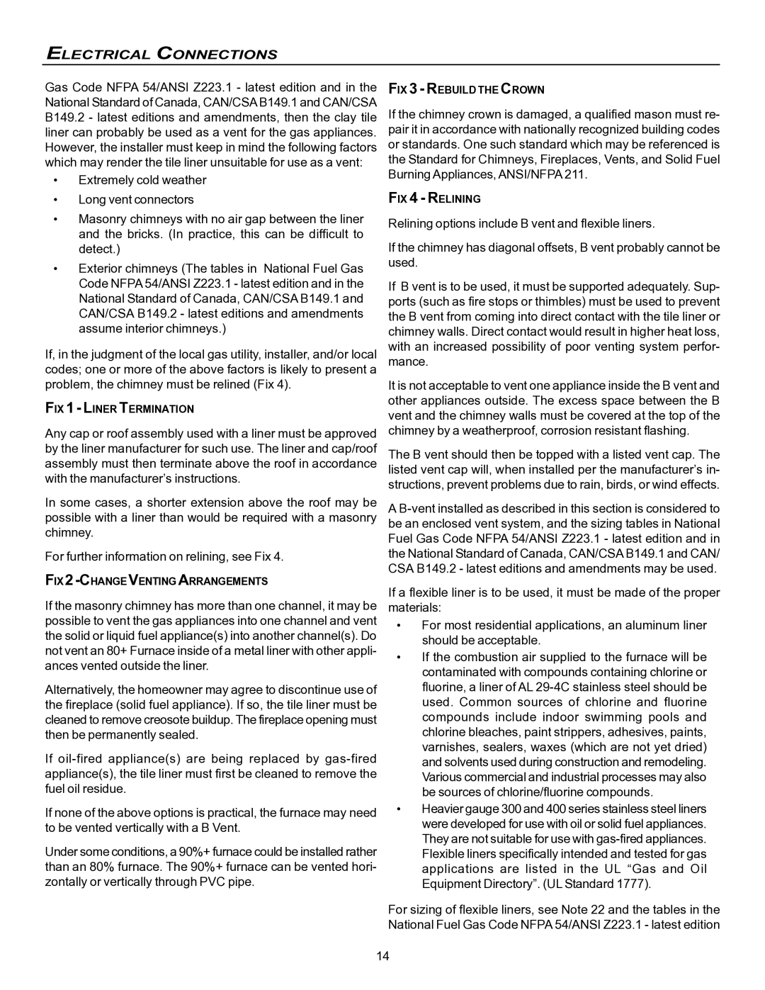 Goodman Mfg VC8 instruction manual Electrical Connections 