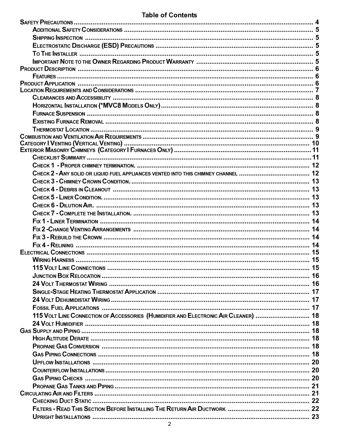 Goodman Mfg VC8 instruction manual Upright Installations 