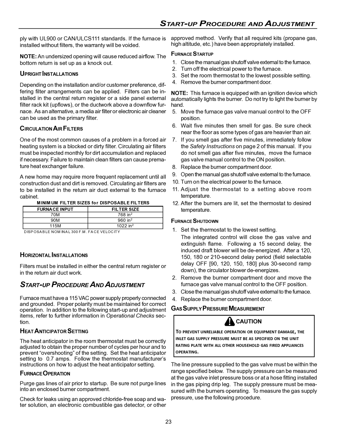 Goodman Mfg VC8 instruction manual Upright Installations 