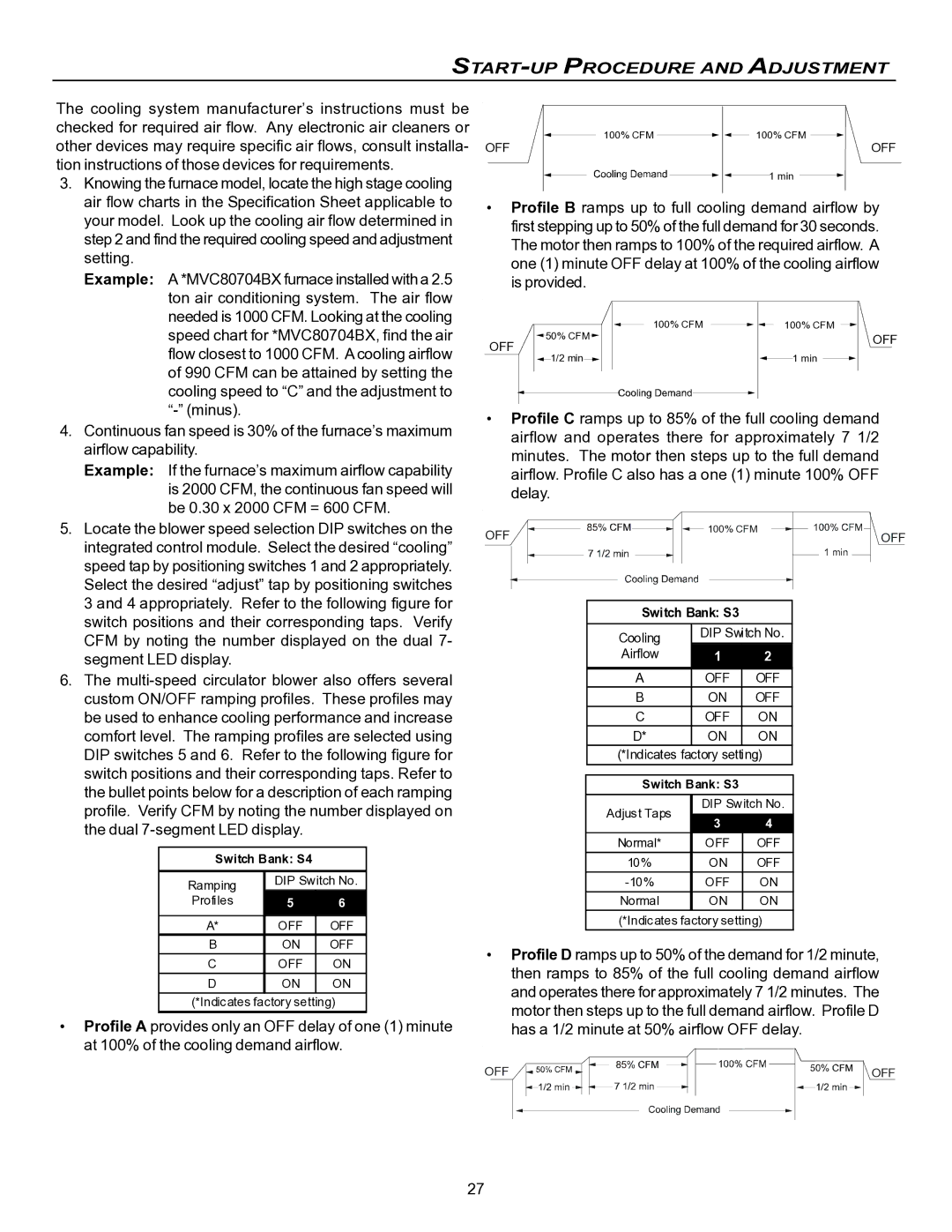 Goodman Mfg VC8 instruction manual Switch Bank S4 