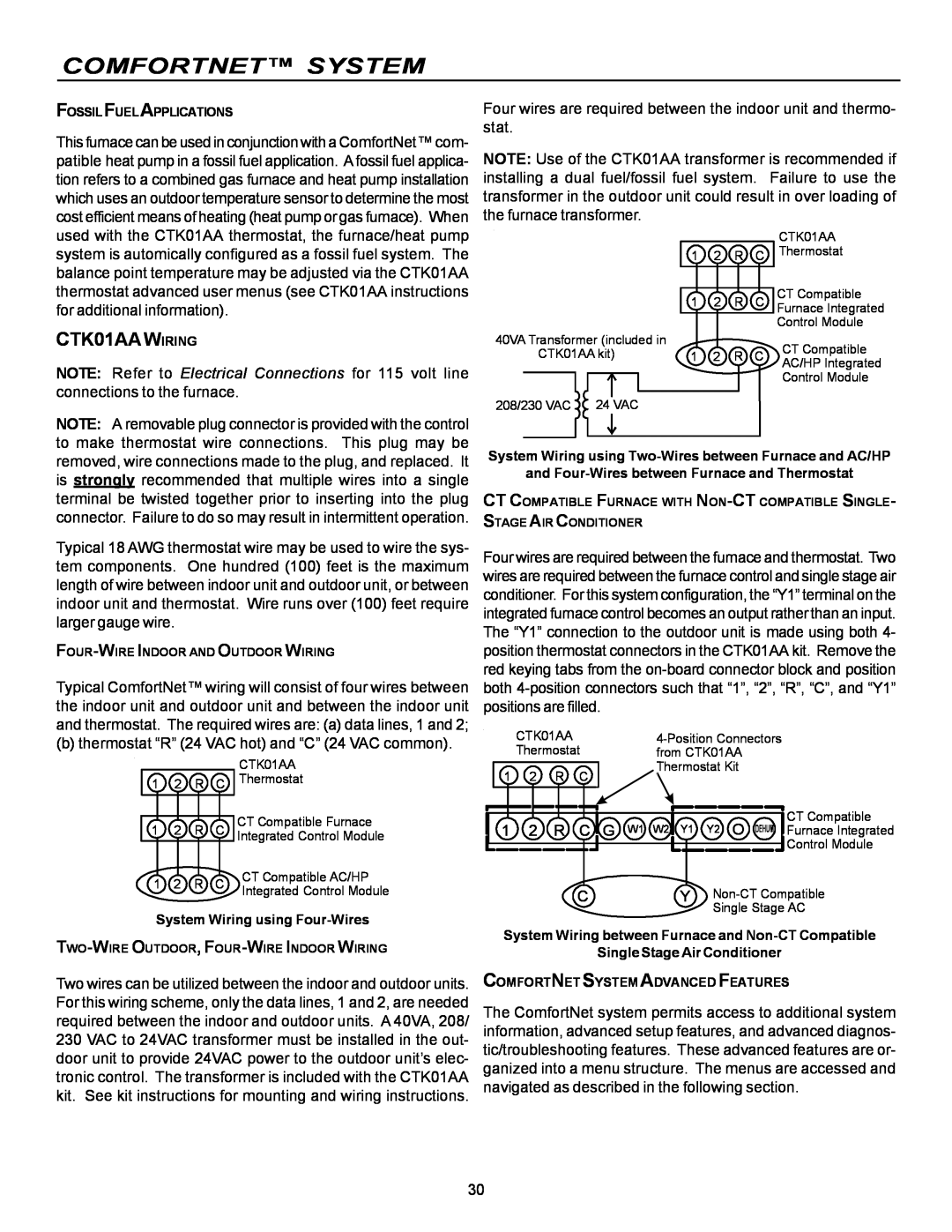 Goodman Mfg VC8 instruction manual Comfortnet System, b thermostat “R” 24 VAC hot and “C” 24 VAC common 