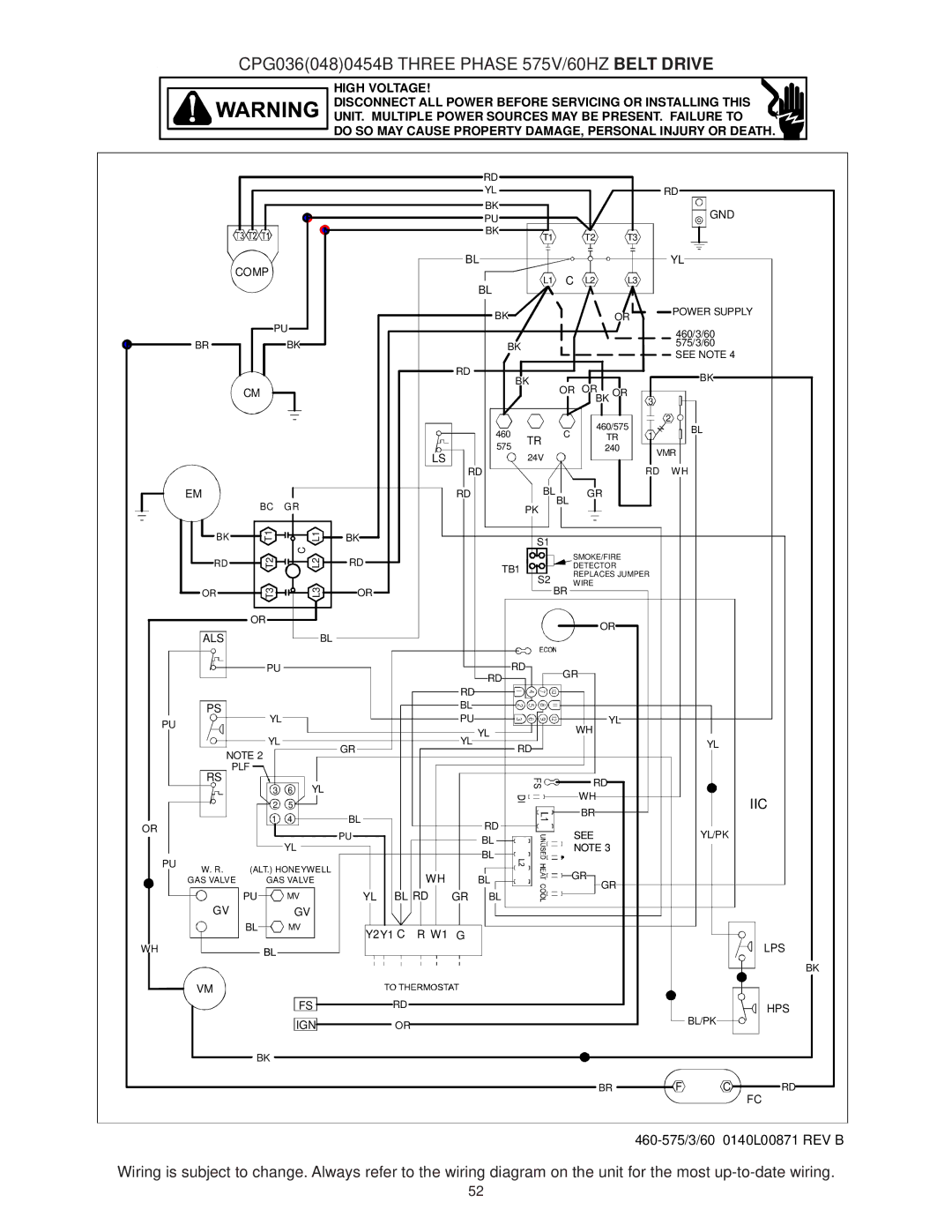 Goodmans CPG SERIES installation manual High Voltage 