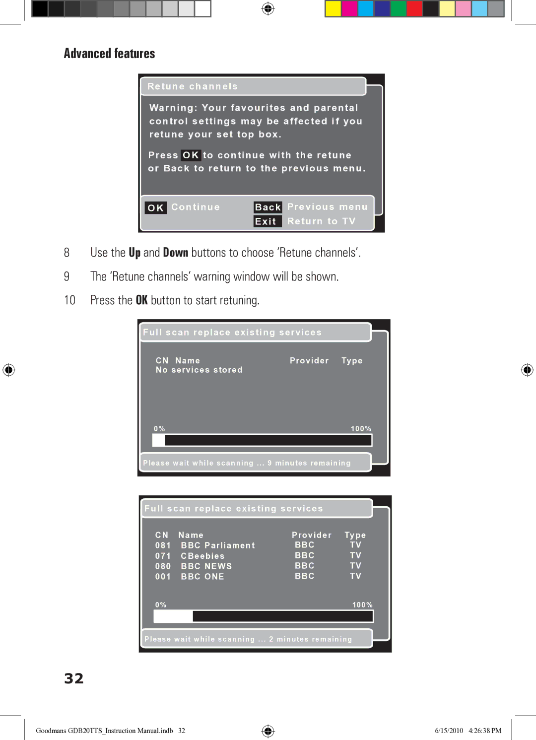 Goodmans GDB20TTS instruction manual Bbc 