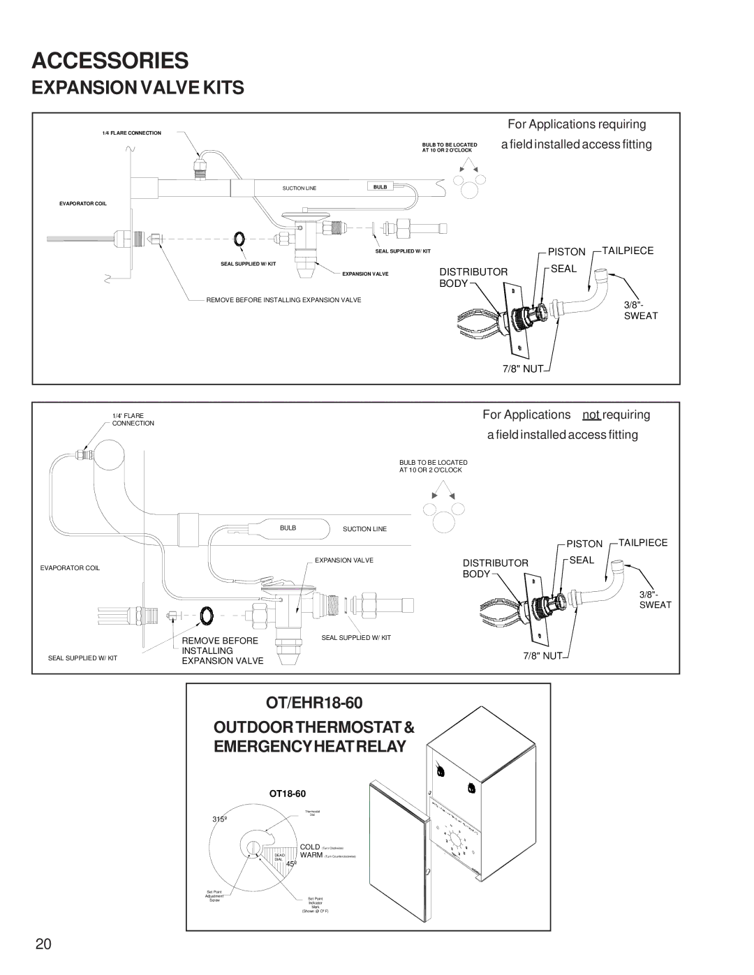 Goodmans DSZ, GSZ, ASZ, SSX, ASX, DSX, GSX, SSZ manual Expansion Valve Kits 