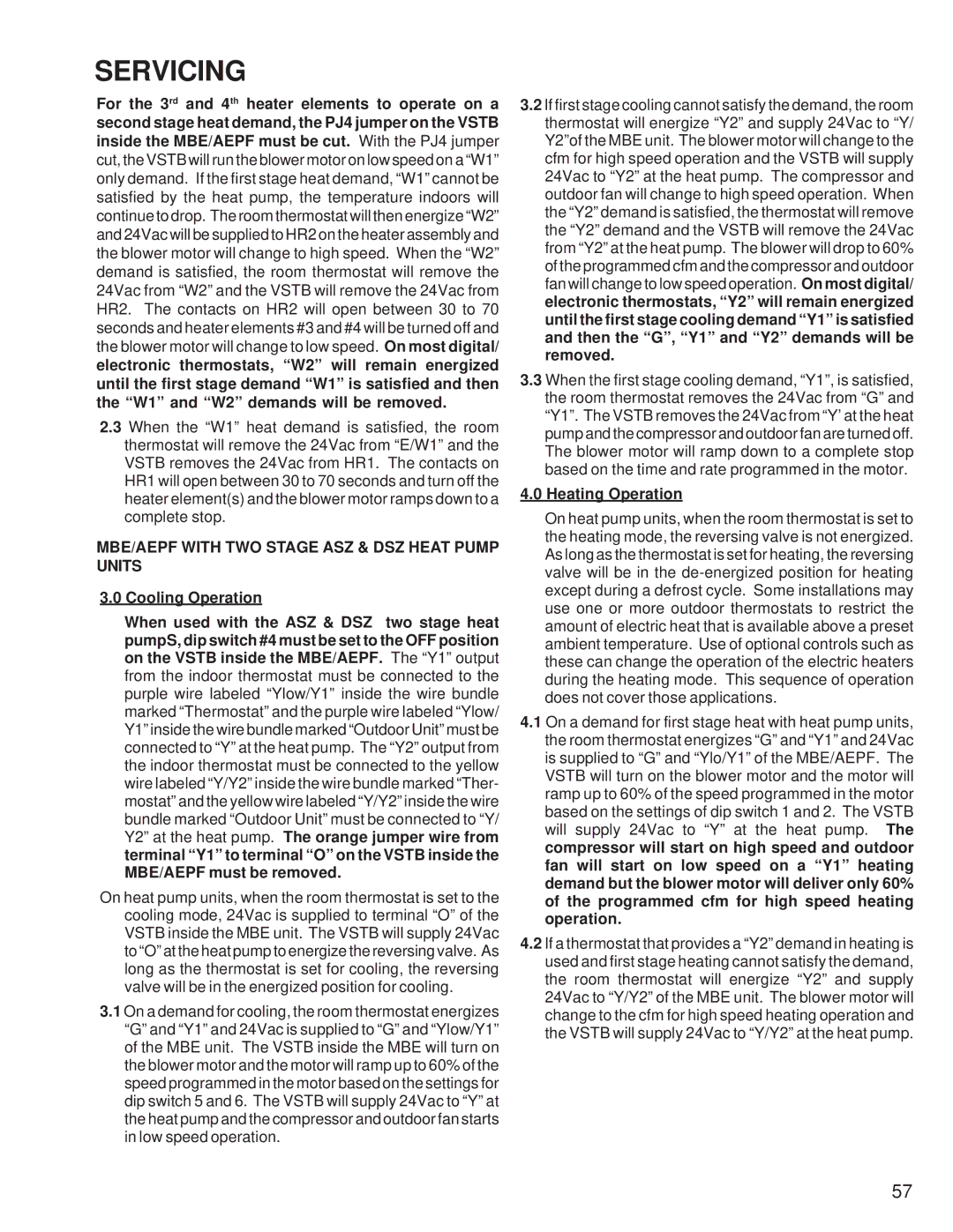 Goodmans GSZ, SSX, ASX, DSX, GSX, SSZ manual MBE/AEPF with TWO Stage ASZ & DSZ Heat Pump Units, Cooling Operation 