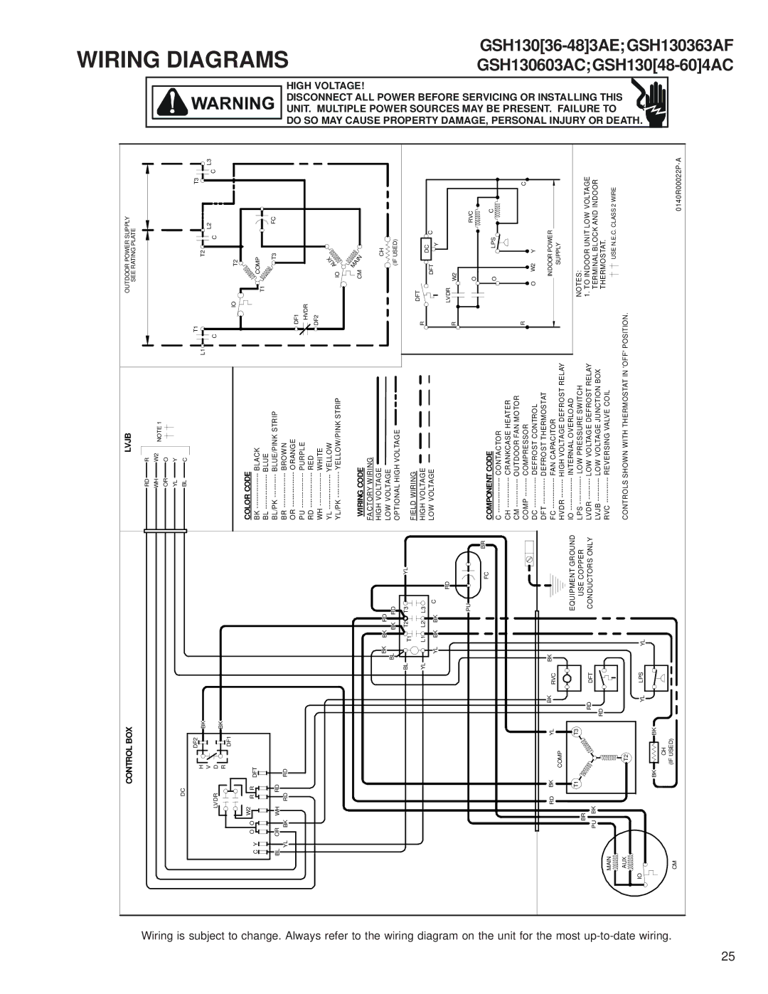 Goodmans GSH 13 SEER - 3 Phase Split System Heat Pump, RT6212008x5 service manual Wiring, Diagrams 