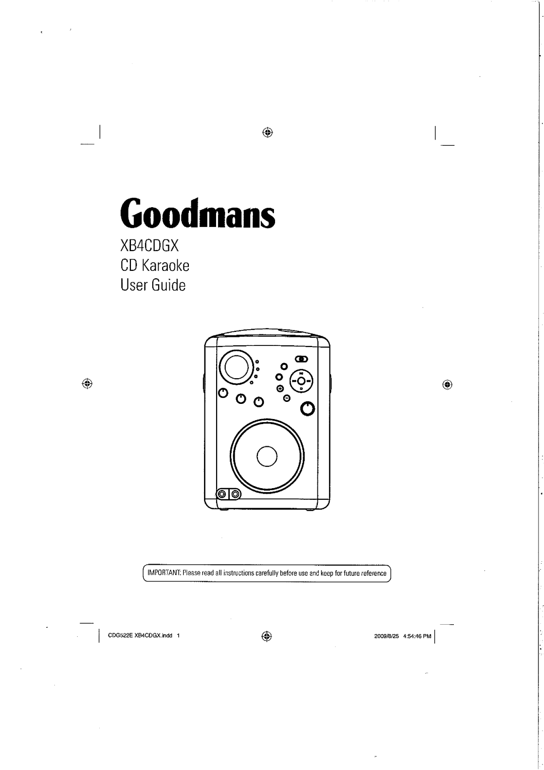 Goodmans XB4CDGX manual 