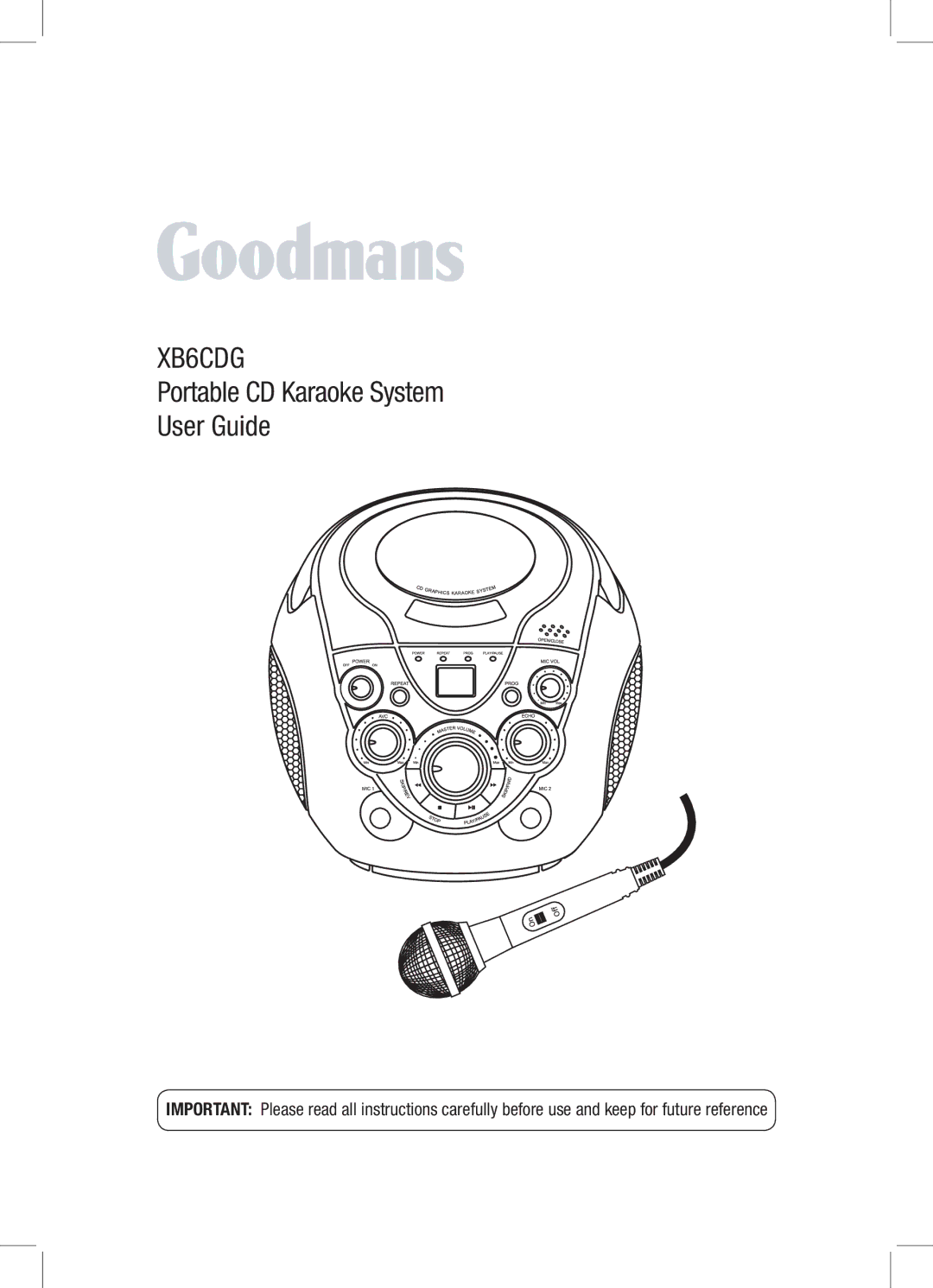 Goodmans XB6CDG manual 