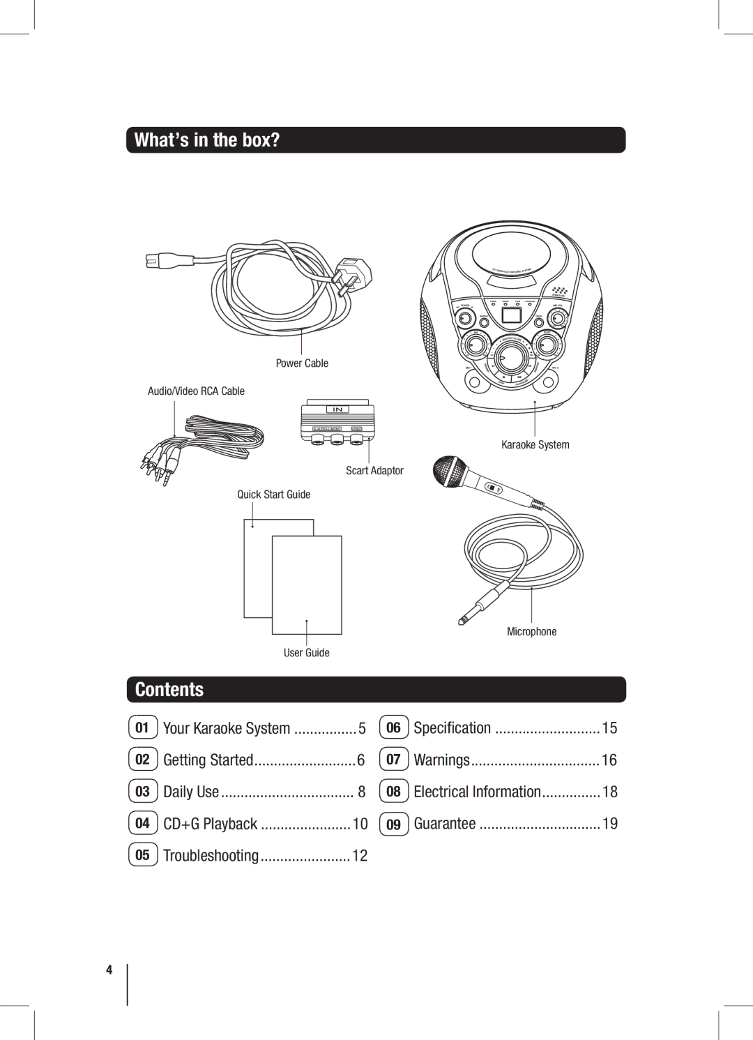 Goodmans XB6CDG manual What’s in the box?, Contents 