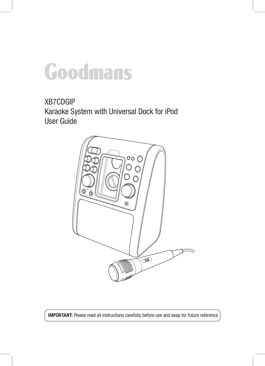 Goodmans XB7CDGIP manual 