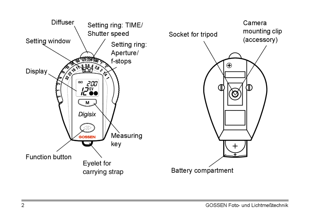 Gossen 15122 operating instructions Gossen Foto- und Lichtmeßtechnik 