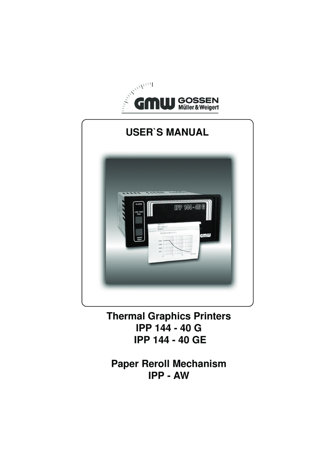 Gossen IPP 144 - 40 GE user manual USER`S Manual 