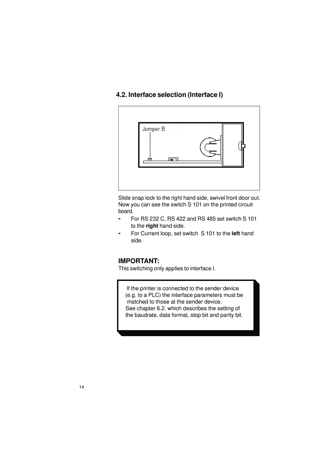 Gossen IPP 144 - 40 GE user manual Interface selection Interface 