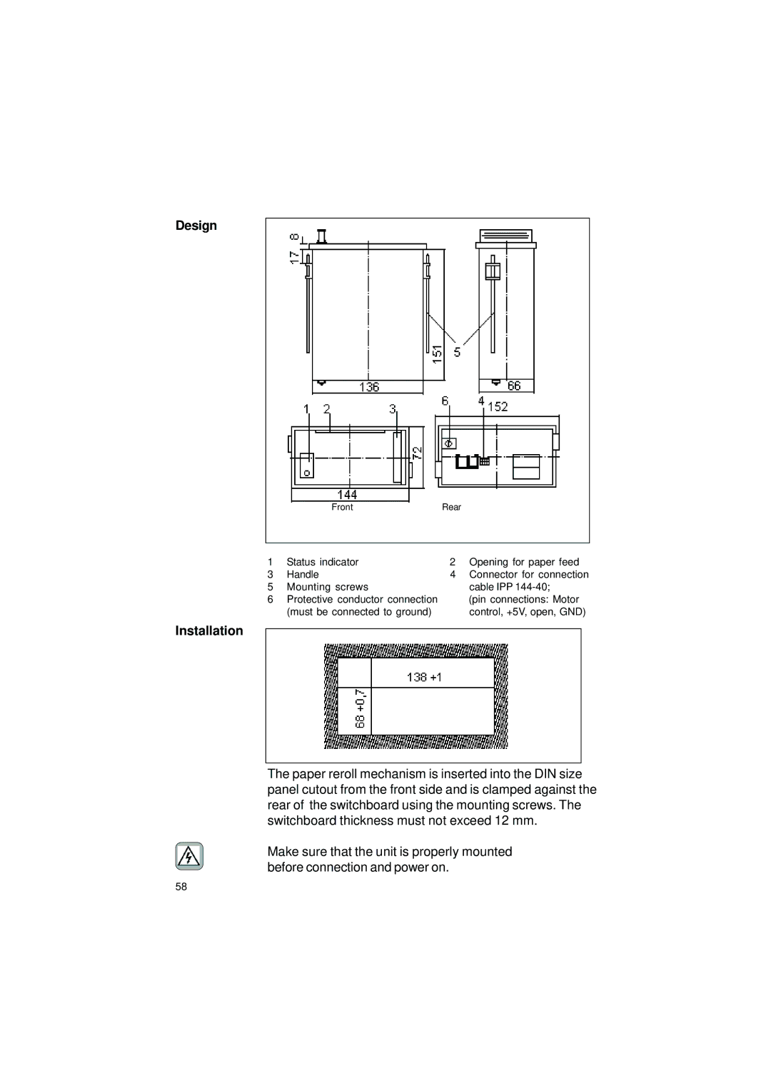 Gossen IPP 144 - 40 GE user manual FrontRear 