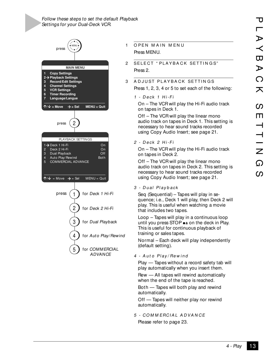 GoVideo DDV 2110 manual A C K S E T T, G S 