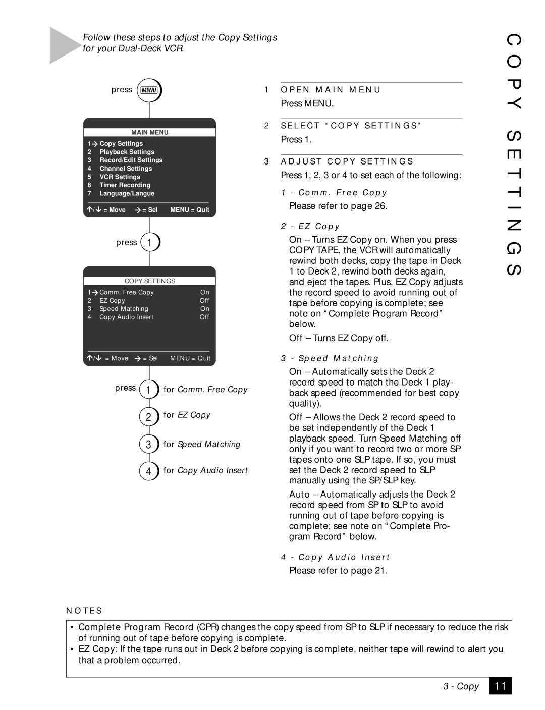 GoVideo DDV2001 manual E T T I N G S, Press Menu 