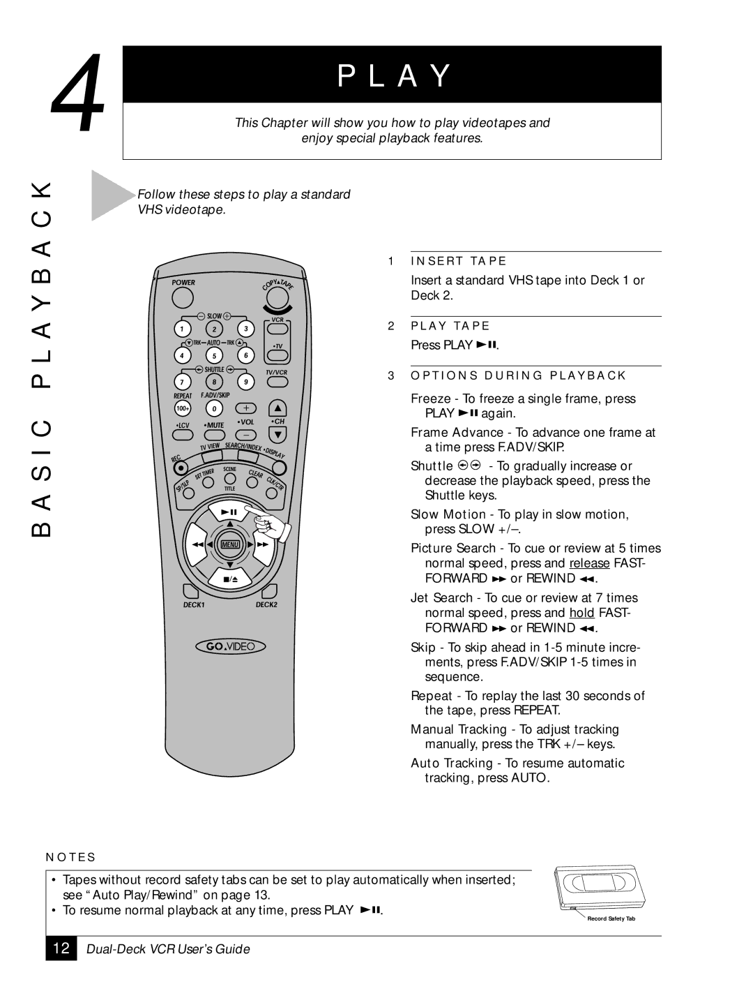 GoVideo DDV2001 manual A Y, S I C P L a Y B a C K 