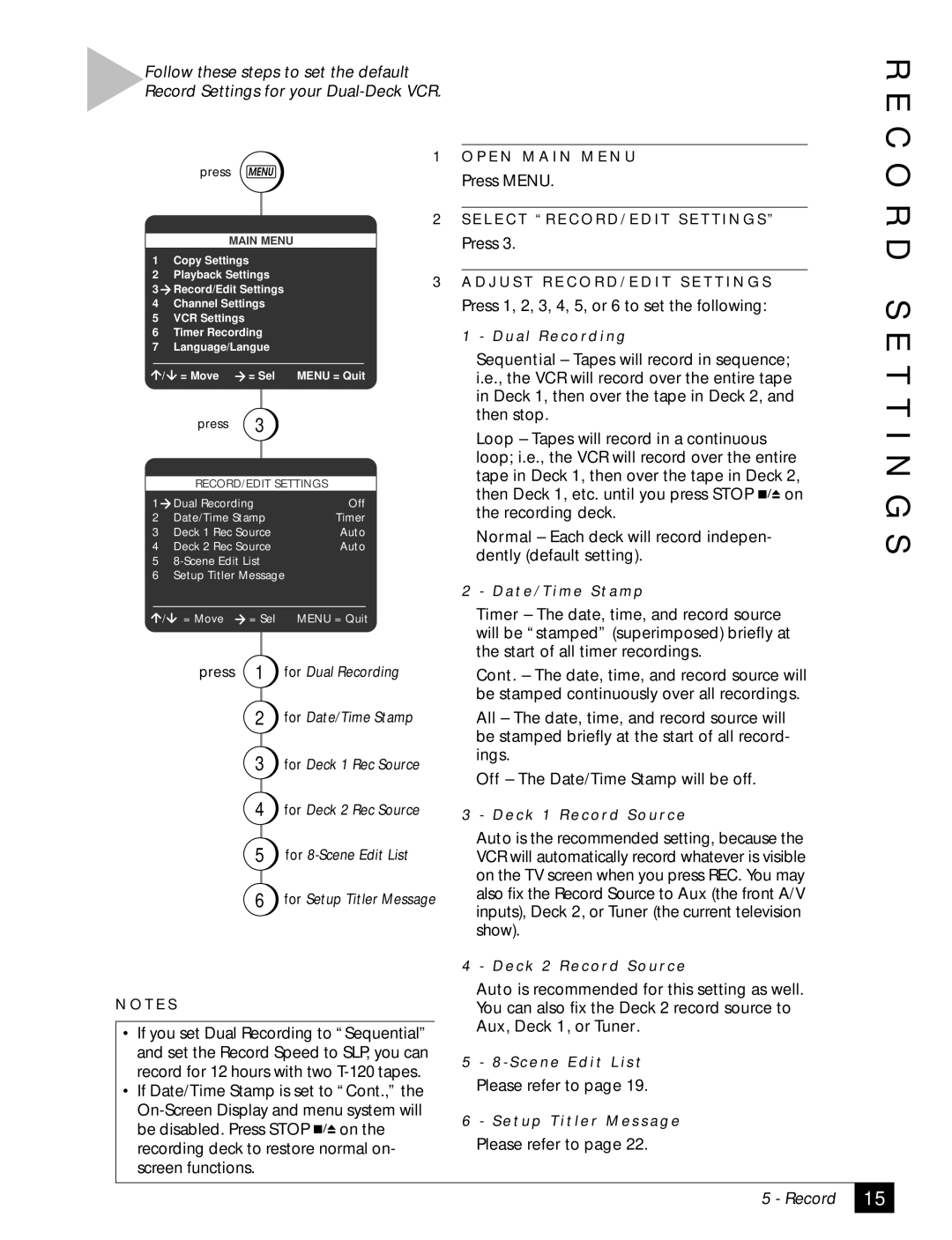 GoVideo DDV2001 manual D S E T T I N G S, Press 