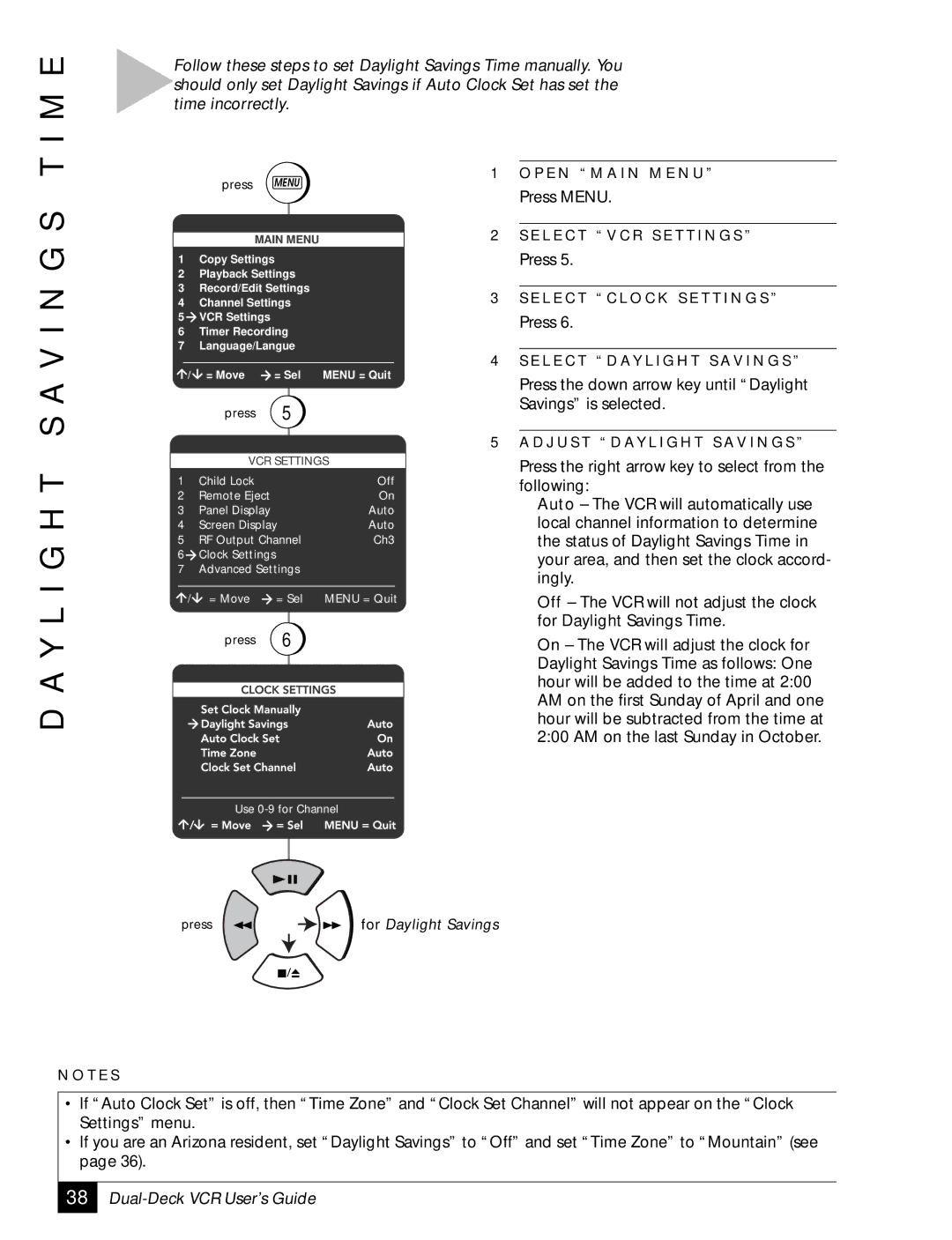 GoVideo DDV2001 manual Y L I G H T S a V I N G S T 