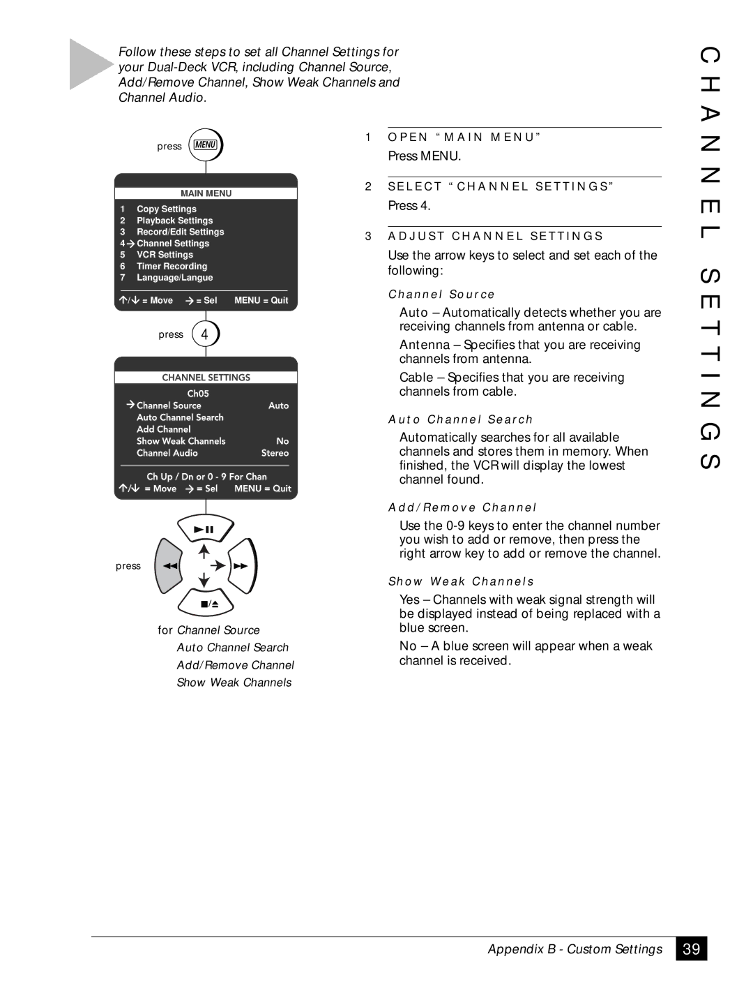 GoVideo DDV2001 manual E L S E T T I N G S 