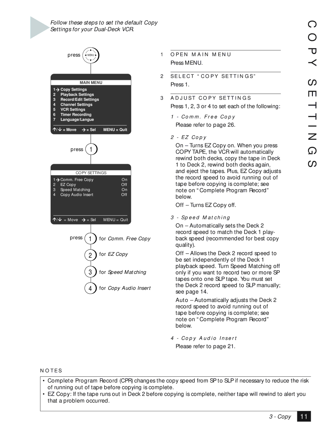 GoVideo DDV3110 manual E T T I N G S, Press Menu 