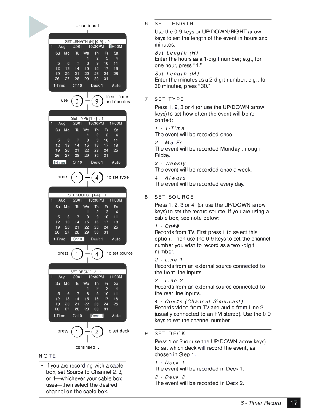 GoVideo DDV3110 manual Timer Record 