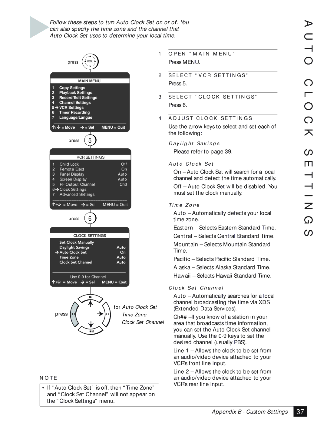 GoVideo DDV3110 manual T O O C K, T I N G S 