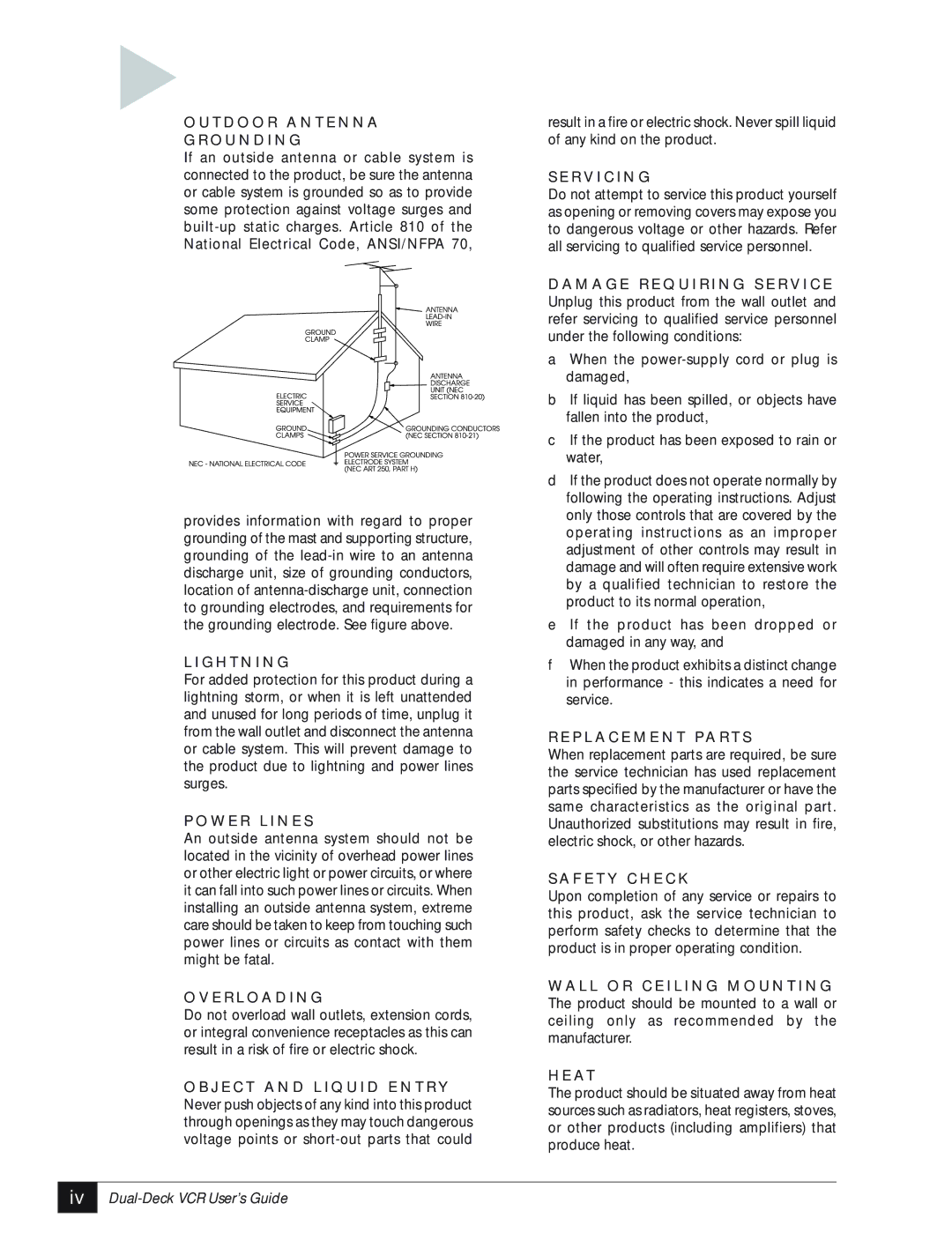 GoVideo DDV3110 manual T D O O R a N T E N N a O U N D I N G 